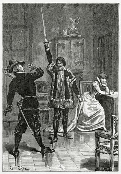 Ruy Blas konfrontiert Don Salluste, 19. Jahrhundert von Francois Edouard Zier